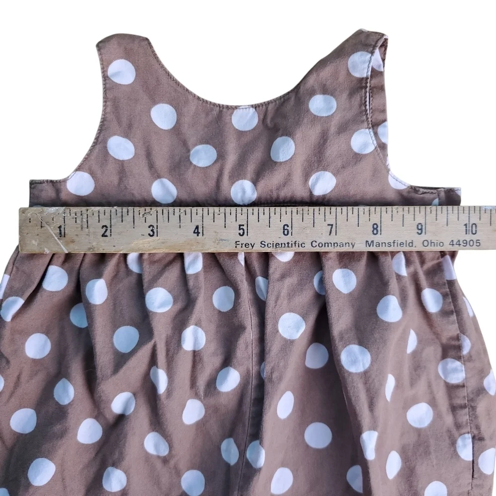 Carter's Brown Baby Romper with Polka Dots. 6M